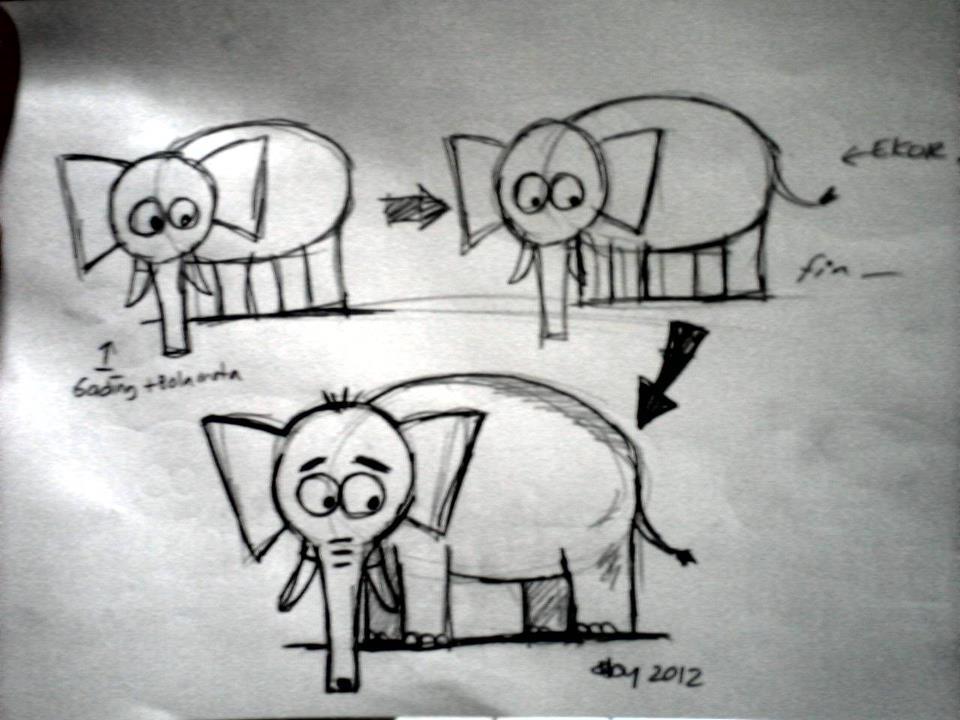Tutorial Membuat Sketsa  Kartun Gajah  Curiosity is Not 